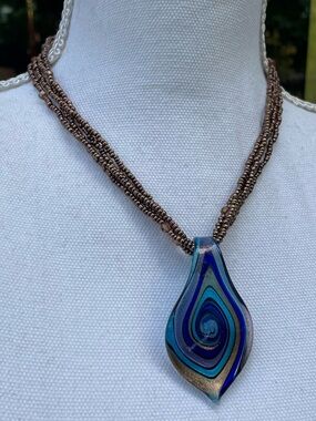 Handmade y2k Mermaid Glass Beaded Necklace